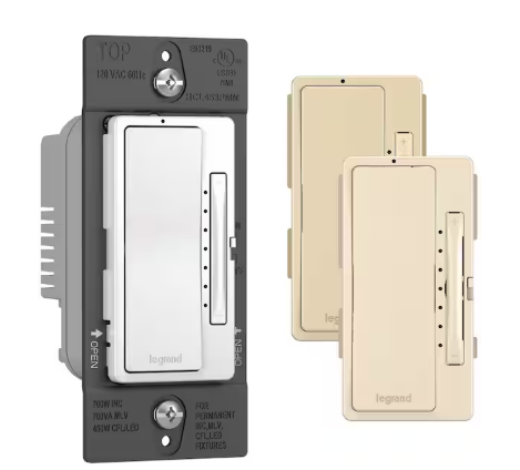 radiant 450-Watt Rocker Multi-Location LED/CFL/Incandescent Master Dimmer Switch, White/Light Almond/Ivory - 91007590030