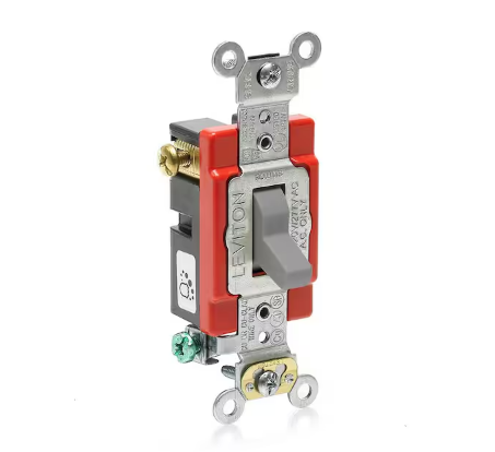 20 Amp 120-Volt/277-Volt Antimicrobial Treated Toggle Standard 3-Way AC Quiet Switch, Gray - 91005426076