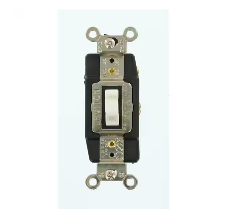 15 Amp Industrial Grade Heavy Duty Single-Pole Double-Throw Center-Off Momentary Contact Toggle Switch, White