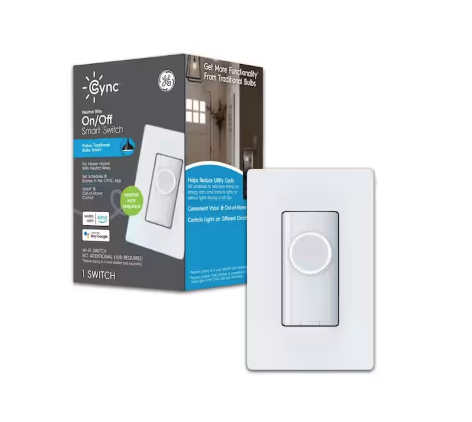 1.5 Amp Single-Pole/3-Way Smart 4-Wire Illuminated Button Style Light Switch with Wall Plate White - 91008927775