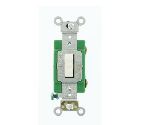 30 Amp Industrial Grade Heavy Duty Single-Pole Toggle Switch, White