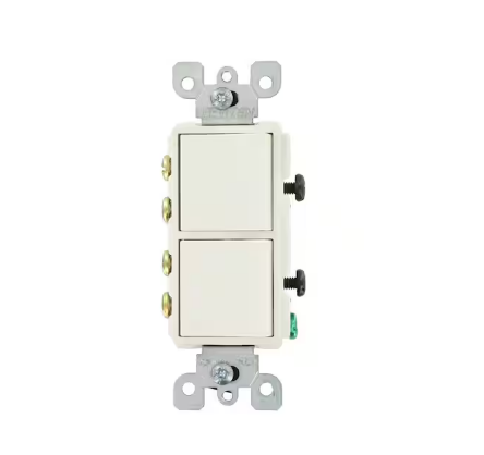 Decora 15 Amp 120-Volt 3-Way Combination Rocker Switch, White - 91001251410