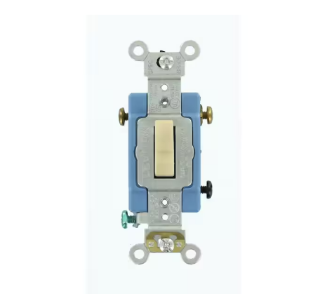 15 Amp Industrial Grade Heavy Duty 3-Way Lighted Handle Toggle Switch, Ivory