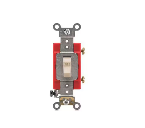 20 Amp, 120-Volt to 277-Volt, Standard Single-Pole Antimicrobial Treated Toggle Light Switch , Ivory