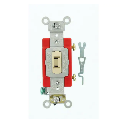 20 Amp Industrial Grade Heavy Duty Single-Pole Locking Toggle Switch, Ivory