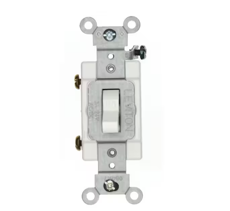 3 Amp Industrial Grade Heavy Duty Single-Pole Toggle Switch, White