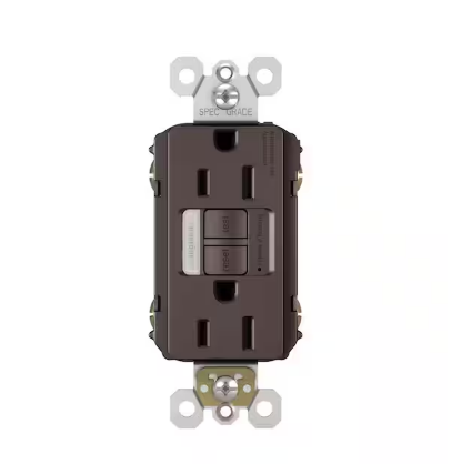 radiant 15 Amp 125-Volt Tamper Resistant Self-Test GFCI Duplex Outlet with Night Light, Dark Bronze