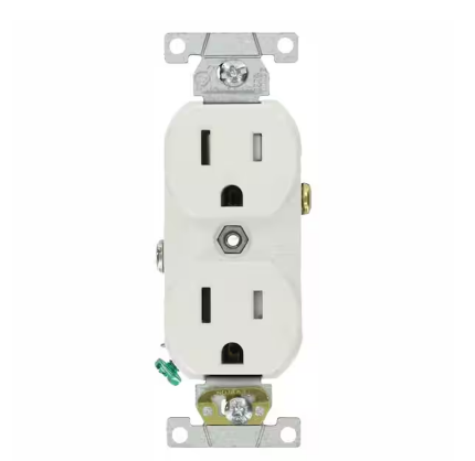 15 Amp Commercial Grade Tamper Resistant Duplex Outlet, White (10-Pack) - 91000025930