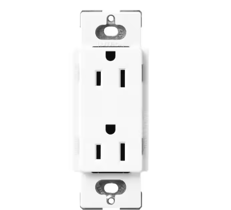 Claro 15 Amp Duplex Outlet, Brilliant White (SCR-15-BW) - 91009500310