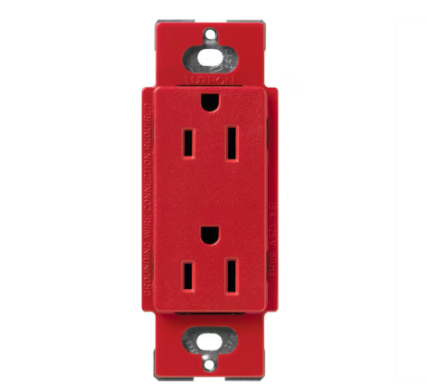 Claro 15 Amp Duplex Outlet, Signal Red (SCR-15-SR) - 91009501562