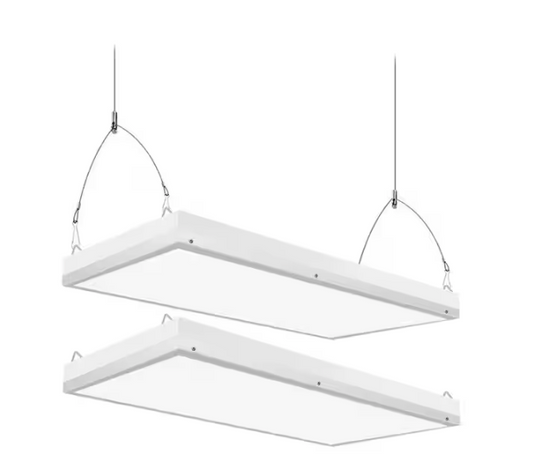 2 ft. 500-Watt Equivalent Integrated LED White High Bay Light, 5000K Daylight Linear Hanging Light for Warehouse 2Pack - 91011724015