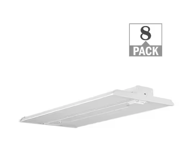 2 ft. 400W Equivalent Motion Sensing 18,000 Lumens Integrated LED White High Bay Light 120-277v 5000K Daylight (8-Pack) - 91009721670