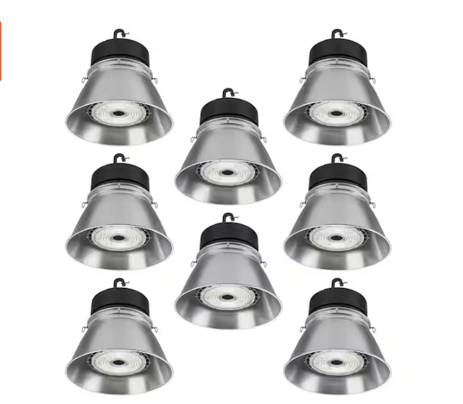 13.4 in. High Output 22,000 Lumens 185-Watts Round Integrated LED High Bay Light Adjustable Beam Settings (8-Pack) - 91006371732