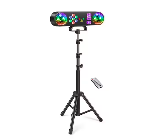 5 in 1 Party Bar Lights with Stand Sound Activated, Rotating Ball, Strobe, UV, Colorful LED Par Light and Pattern - 91012223095