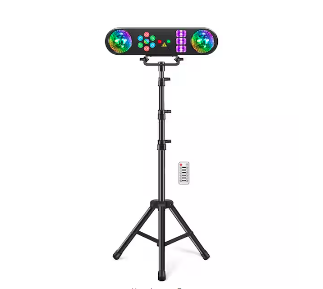 5 in 1 Party Bar Light Set with Stand, Rotating Ball, Strobe, UV, Colorful and Pattern, Sound Activated Lighting System - 91012223065