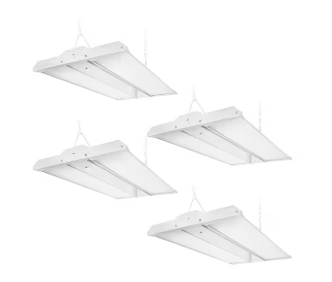 2 ft. 220-Watt 29700 Lumens Integrated LED Dimmable White Linear High Bay Light With Adjustable Panel, 5000K (4-PACK) - 91011723613