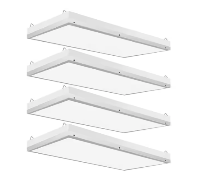 2 ft. 500-Watt Equivalent Integrated LED White High Bay Light, 5000K Industrial Workshop Linear Hanging Light 4 Pack - 91011724016