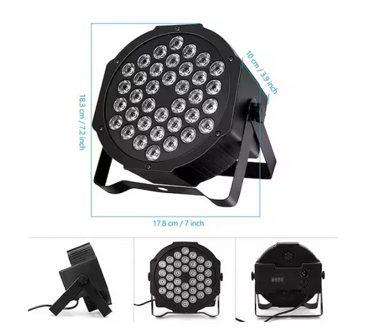 RGB 36 LED Stage Lights DJ Par Lights, Sound Activated, Remote & DMX Controlled LED Uplights, 7 Modes Uplighting - 91012246624