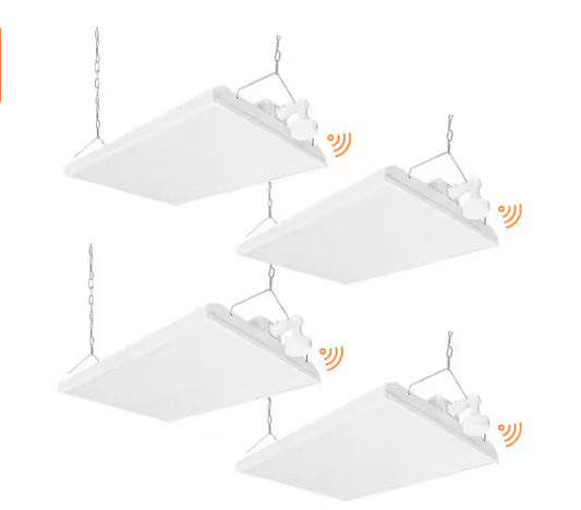 4-Pack 2 ft. 800-Watt Equivalent 28,350 Lumens Integrated LED Dimmable High Bay Light With Motion Sensor, 5000K Daylight - 91012264794