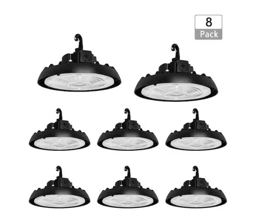 10.4 in. Integrated UFO LED High Bay Light Fixture Garage Light, 4000K/5000K, 21000Lumens 0-10V Dimming(8-Pack) - 91010996615