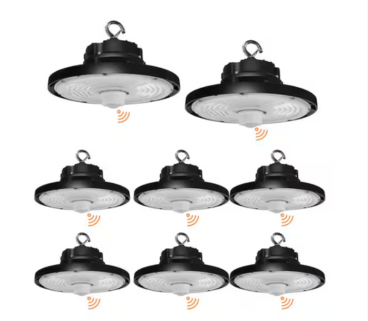 12.6 in. Integrated UFO LED High Bay Light Fixture LED Commercial Lighting, Up to 36000 Lumens w/Motion Sensor (8-Pack)