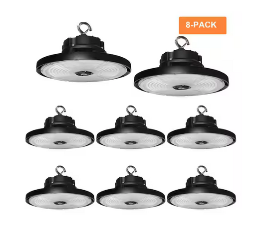 12.6 in. Integrated UFO LED High Bay Light Fixture Garage Light, 3000/4000/5000K, 0-Volt to 10-Volt (8-Pack) - 91009477219