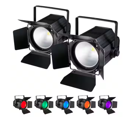 6 in 1 RGBWA LED COB Stage Lights with Barn Doors, Par Lights, DMX/Master-Slave DJ Lights Spotlight Warm & Cold White - 91012223130