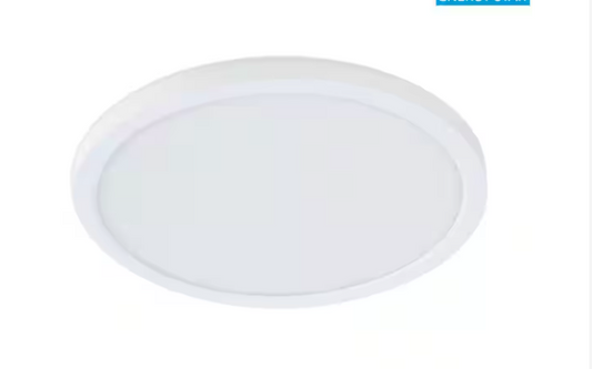 7.5 in. 10.5-Watt Title 24 Dimmable White Integrated LED Round Flat Panel Ceiling Flush Mount with Color Change CCT - 91004120302