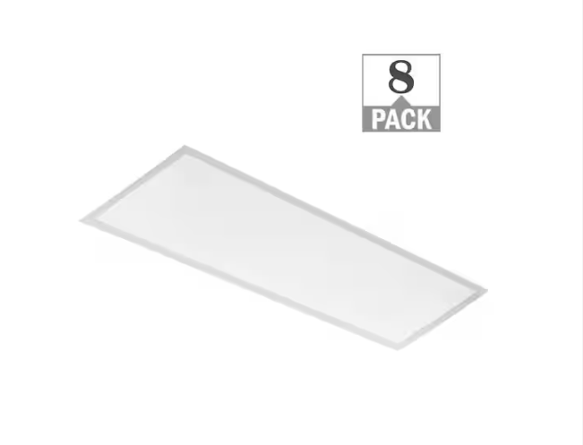 1 ft. x 4 ft. Back-Lit Multiple Lumen Boost Levels 3500K 4000K 5000K Integrated LED Flat Panel Light (8-Pack) - 91010983539