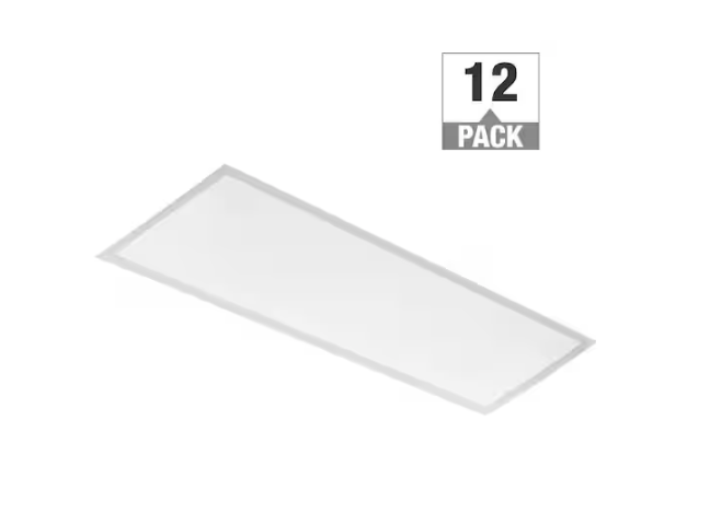 1 ft. x 4 ft. Back-Lit Multiple Lumen Boost Levels 3500K 4000K 5000K Integrated LED Flat Panel Light (12-Pack) - 91010983462