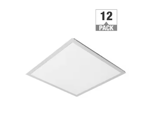 2 ft. x 2 ft. Back-Lit Multiple Lumen Boost Levels 3500K 4000K 5000K Integrated LED Flat Panel Light (12-Pack) - 91010983540