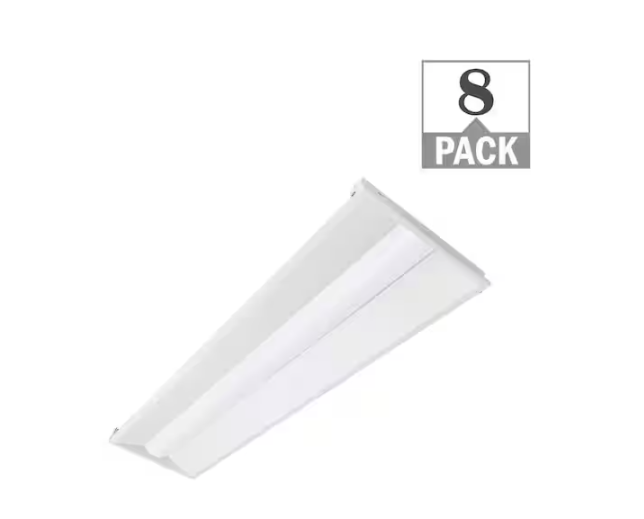 1 ft. x 4 ft. Center Basket Integrated LED Troffer Light 29W/24W/19W/15W 4350-Lumens 3500K 4000K 5000K Dimmable (8-Pack) - 91010328765