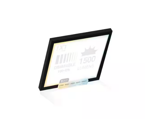 1 ft. x 1 ft. 120V Surface Mount 1500LM Integrated LED Panel Internal Driver, 5CCT 2700K to 5000K, Dimmable, Black Trim - 91011622275