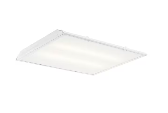 2 ft. x 2 ft. 96-Watt Equivalent Integrated LED White Prismatic Lens Commercial Grid Ceiling Troffer Panel, 2200 Lumen - 91001812607