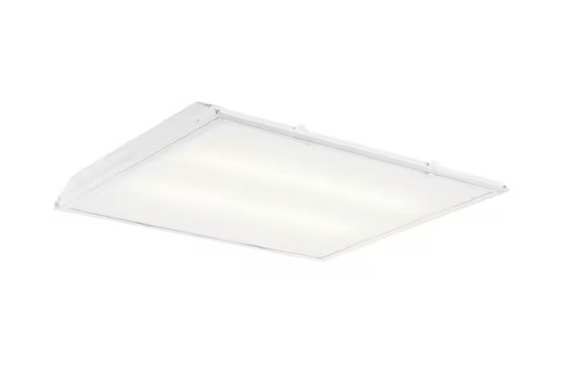 2 ft. x 2 ft. 96-Watt Equivalent Integrated LED White Prismatic Lens Commercial Grid Ceiling Troffer Panel, 2200 Lumen - 91001812607