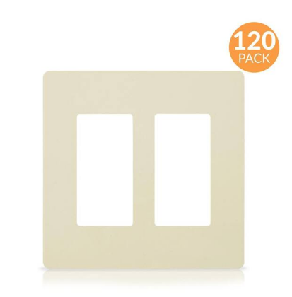 2-Gang Decorator Screwless Wall Plate, GFCI Outlet/Rocker Light Switch Cover, Ivory (120-Pack) - 91005023727