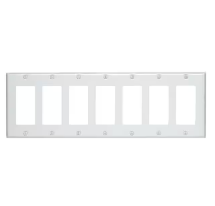 White 7-Gang Decorator/Rocker Wall Plate (1-Pack)