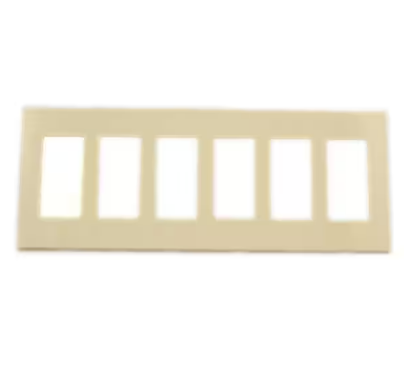 Ivory 6-Gang Decorator/Rocker Wall Plate (1-Pack)