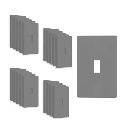 1-Gang Toggle Plastic Screwless Wall Plate, Gray (20-Pack) - 91010413841