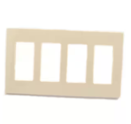 Almond 4-Gang Decorator/Rocker Wall Plate (1-Pack)