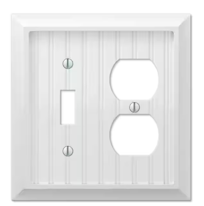 Cottage 2-Gang White 1-Toggle / 1-Duplex BMC Wood Wall Plate - 91010617831