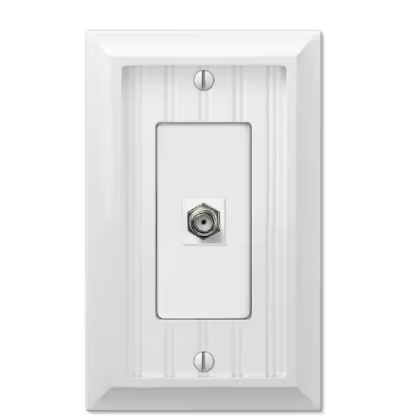 Cottage 1-Gang White Coaxial BMC Wood Wall Plate - 91010617837