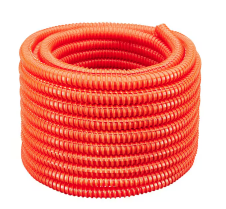 1-1/2 in. Dia. x 100 ft. Orange Flexible Corrugated PVC Split Tubing and Convoluted Wire Loom - 91004813651