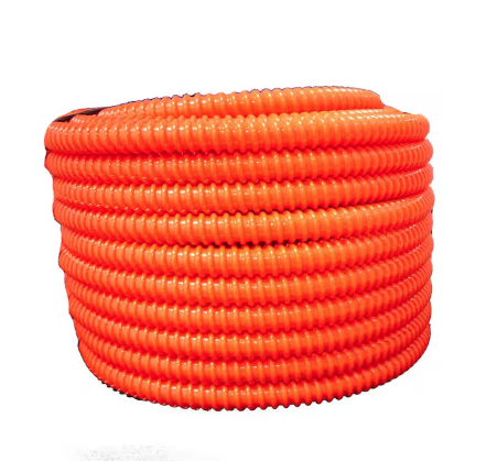 1-1/2 in. Dia x 100 ft. Orange Flexible Corrugated PVC Non Split Tubing and Convoluted Wire Loom - 91004618996