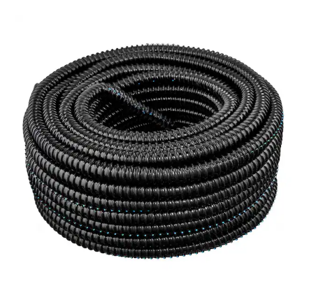 1-1/2 in. Dia. x 100 ft. Black Flexible Corrugated PVC Split Tubing and Convoluted Wire Loom - 91004813630