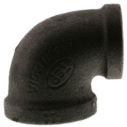 Black Iron Reducing Elbow 90° 3/4" x 1/2" - 91860