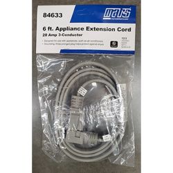 Appliance Extension Cord 6 Feet 20 Amps 12GA - 978838