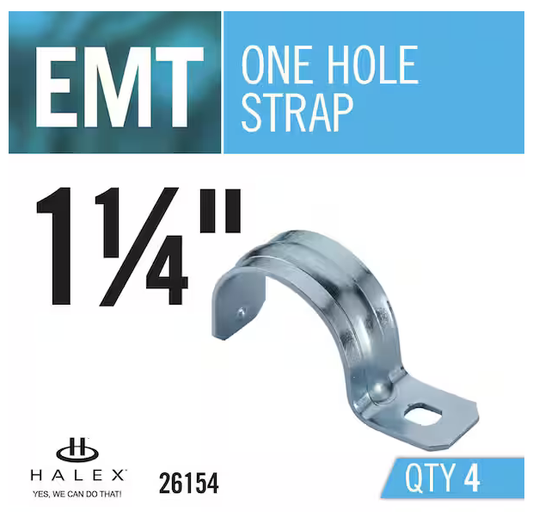 1-1 / 4 in. Standard Fitting Electrical Metallic Tube (EMT) 1-Hole Straps (4-Pack) - 9856339