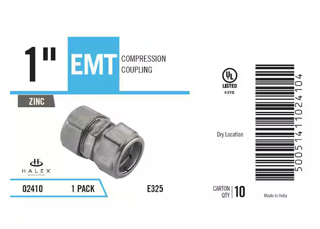 1 in. Electrical Metallic Tube (EMT) Compression Coupling - 9899329