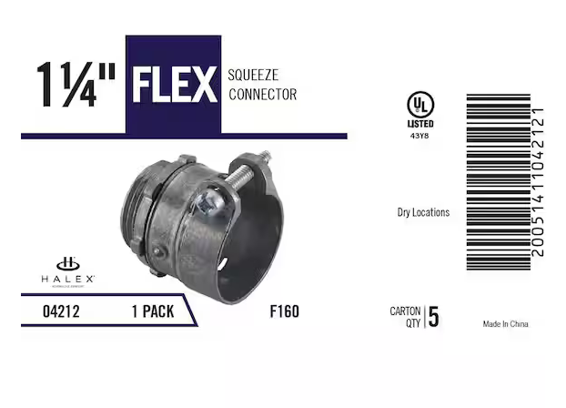 1-1/4 in. Flexible Metal Conduit (FMC) Squeeze Connector - 9932871